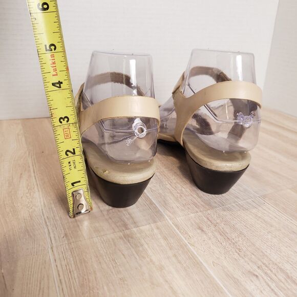 Munro Nude Leather Slingback Sandals Women’s Size 8.5 Low Heel Comfort - Picture 6 of 8